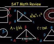 This online sat math prep video tutorial will help you to learn the fundamentals behind the main concepts that are routinely covered on the scholastic aptitude test.This online crash course video contains plenty of examples and practice problems for you work on including very hard / difficult math questions with answers and solutions included.There are six main lessons in this study guide that are accompanied by a review of the most important topics, concepts, equations and formulas that you