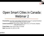 This interactive webinar will present findings from the Open Smart Cities in Canada project. Its focus will be on clarifying and situating the term Open Smart City among closely related concepts and digital practices. Additionally, it will provide reflections on guiding principles for open smart cities that are informed by the Project’s research (e.g., international case study report and literature review, interviews with Province of Ontario and the Cities of Edmonton, Guelph, Montreal, and Ot