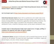 Benzyl Benzoate Industry: Global Market Growth, Size, Trends, Insights and 2022 ForecastnOrianResearch.com announces a new report “Global Benzyl Benzoate Industry 2017 Market Research Report” added to its database..nGet Free Sample report at https://www.orianresearch.com/request-sample/396119nGlobal Benzyl Benzoate Industry Report 2017 is a professional and in-depth study on the current state of the Benzyl Benzoate industry. The report provides a basic overview of the industry