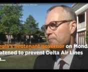 Once again, the NRA wields it&#39;s virtually unlimited power to have one of its lackeys, Georgia&#39;s Lieutenant Governor Casey Cagle, threaten to prevent Delta Air Lines from getting a lucrative sales tax exemption that is making its way through the GA legislature after the company ended its NRA discount program in response to the deadly school shooting in Florida.nnVideo Source: Yahoo News