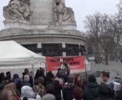 Intervention d&#39;Ibtissam au rassemblement des Délinquants Solidaires place de la République à Paris le 09 février 2017