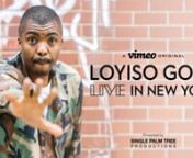 Two-time Emmy-nominated comedian, Loyiso Gola brings his frank and outspoken comedy to the U.S. from South Africa, where his no-holds-barred comedic style has made him a star for over a decade. In his first American special, Loyiso shines a light on cultural ignorance with comedic prowess and his candid style of delivery finds silliness in the most intense of situations - calling out issues ranging from race to New York subways to democracy and everything in between. nnWinner of numerous accolad