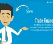What is Trade Finance?nnTranscript:nnHi, I’m Sam, and I want to tell you all about trade finance, and along the journey, this might even help your clients.nnDid you know, around 80-90% of global trade is reliant on trade and supply chain finance, which is estimated to be worth around &#36;10 trillion US dollars a year.nnWe want to help explain some of the concepts behind trade finance, should it ever be useful for you to explain or help your clients.nSometimes banks might not be the best funding o