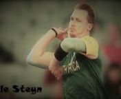 Dale Willem Steyn is a South African cricketer who plays in Tests, T20 Internationals and One Day International cricket for South Africa. Steyn plays domestic cricket in South Africa for Cape Cobras. He is a right-arm fast bowler, and can bowl at speeds of around 145–156 km/h (his fastest being recorded at 156.2 km/h during the 2010 IPL, Bangalore Royal Challengers against Kolkata Knight Riders). His fastest ball in international cricket was clocked at 155.7 km/h (96.8 mph) against New Zealand