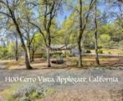 1400 Cerro Vista Dr - Applegate, CA 95703n3 Bd 2 Ba 2,368 SqftnBuilt in 1991, this 3-bedroom, 2-bathroom single family residential house at 1400 Cerro Vista Dr, Applegate CA, 95703 is approximately 2,368 square feet and comes with Above ground pool parking spots. The estimated value is &#36;590,000. 1400 Cerro Vista Dr is located in the Placer Hills Union Elementary School District. The closest school is Sierra Hills Arts And Sciences Charter Academy.nn____________________________nnReal Estate A