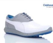 View the 360° video of the Puma Ignite Spikeless Golf Shoe (White/Quarry/Blue Danube) at Clubhouse Golf.nnhttp://www.clubhousegolf.co.uk/acatalog/Puma-Ignite-Spikeless-Golf-Shoes-White-Quarry-Blue-Danube.html