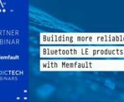 Building devices that utilize Bluetooth® Low Energy introduces complex performance and debugging challenges. Memfault helps Nordic customers resolve any issues quickly making development, maintenance and improvement of devices easy. nnIn this webinar, you see how nRF52 and nRF53 Series developers now have free out-of-the-box access to Memfault’s IoT reliability platform to accelerate go-to-market, derisk product launches, and ship more robust, always-improving products. nnYou learn how to:n-