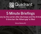See the full article and judgment at: https://www.quadrantchambers.com/news/misdelivery-carrier-after-discharge-and-article-iii-rule-6-time-bar-alhani-gap-fillednnFIMBank p.l.c. v KCH Shipping Co., Ltd [2022] EWHC 2400 (Comm)nnThe Commercial Court (Sir William Blair) has today handed down judgment in FIMBank p.l.c. v KCH Shipping Co., Ltd, an appeal under section 69 of the Arbitration Act 1996, holding that the time bar in Article III rule 6 of the Hague-Visby Rules can apply to claims in relati
