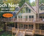 Book Loch Nest today! &#124; https://www.deepcreekvacations.com/booking/loch-nestn────────────────────────────────────────nnThis stunning chalet offers a prime lakefront location that you can enjoy with your entire family – including your pup! nStep inside the spacious main level where cathedral ceilings, wood accents, and a wall of windows create a welcoming atmosphere. Grab a seat on the massive sectional sofa in the