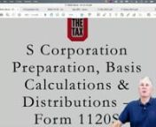 Tax U_S Corporation Preparation, Basis Calculations and Distributions – Form 1120S Schedule K and K-1 Analysis_355 from tax form 1120s schedule