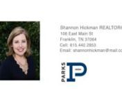 1095 Jenkins Ln Hendersonville TN 37075 - Shannon HickmannnShannon HickmannnVoted the Best Real Estate Agent of Music City 2021, Shannon Hickman consistently exceeds client expectations and gets results that make her clients happy. Her specialty is providing smooth real estate transactions from start to finish. Shannon helps clients who are selling get the most money for their property in the shortest amount of time and helps home buyers find the perfect home in the best location. Clients attest