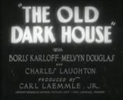 The Old Dark House is a 1932 American pre-Code comedy horror film directed by James Whale. Based on the 1927 novel Benighted by J.B. Priestley, the film features an ensemble cast that includes Boris Karloff, Melvyn Douglas, Gloria Stuart, Charles Laughton, Lilian Bond, Ernest Thesiger, Raymond Massey and Eva Moore. Set in interwar Wales, the film follows five travellers who seek shelter from a violent storm in the decaying country house home of the eccentric Femm family.