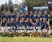 Team Vic Australian Football Showcase Day. Join the action live as these emerging athletes take to the field and showcase their skills. nnThis live broadcast of the Team Vic Australian Football 12 Years and Under Girl&#39;s Team will commence at 10:00 AM on Thursday, 9 June 2022. nnParents, you can proudly send the link on to family and friends. nTeachers, gather the students in a classroom and inspire them by watching this live sporting event. nnAll School Sport Victoria Livestreamed events are pro