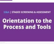 An introduction to Staged Screening &amp; Assessment - a brief history of the development and objectives of the process, how the three screening tools relate to each other, how to score and interpret them, and how to administer them both on paper, and electronically in Catalyst.nnFor the most recent GAIN 2-year calendar: https://chestnut.app.box.com/s/jbrjgva8vbci1o8rn6xllyu0w06la85lnnFor general questions, contact SSA@CAMH.ca