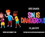 Exciting songs, Bible lessons and fun as we learn today that Sin is dangerous.n n Hello kids - you are VIP kids, Very Important People to Jesus! Did you know that God has a plan for your life? He wants you to have a great life and to be free from sin. Today, we learn about sin and how to overcome sin and temptation. God wants us to be free from sin. So He made a way for it - Jesus!!!n n You are truly super kids. World changers! Kids who make a difference! Welcome to another great time of online