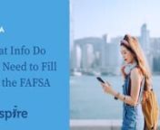 In order to complete the FAFSA, you will need tax and income information, you and a parent’s social security number (if applicable), some school information, and more! This video will explain what information is required and how to start completing the FAFSA.nnnCreate an FSA ID: https://studentaid.gov/fsa-id/create-account/launch nParent contributor information: https://studentaid.gov/resources/is-my-parent-a-contributor-text nConsent on the FAFSA video: https://vimeo.com/621102045/4fa8128962