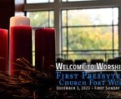 Watch Now: Live Sunday Service at First Presbyterian Fort Worth!nnn“The angel said to her, “Do not be afraid, Mary, for you have found favor with God. And now, you will conceive in your womb and bear a son, and you will name him Jesus.” – Luke 1.30-31nBrian Coulter, First Sunday of Advent Sermon – “Christmas SPOKEN here”tnnFind other sermons from this series, on our website at:nnfpcfw.org/resources/sermons nnJoin our social media channels at:nnyoutube.com/c/FirstPresbyterianChurcho