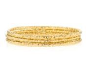 https://www.ross-simons.com/907229.htmlnnLayer on with other pieces for any jewelry combination or stack all three hammered bangle bracelets for a chic statement. Our 22kt yellow gold over sterling silver bangle bracelets add some fun to your stylish look. Made in Italy. Bangles measure 1/2 wide. Slip-on, 22kt yellow gold over sterling silver bracelet set.