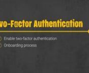 Two-factor authentication works as an extra layer of security for your data… n By confirming your identity and preventing any unauthorised access to your account. n Before you get started, download and install Google Authenticator from Google Play or App store. n This video will walk you through how to set up and manage two-factor authentication in Simpro Premium.