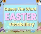 Easter Vocabulary &#124; Guess the Word &#124; English Vocabulary and Pronunciation &#124; ESL Gamesnn___________________________nnEaster Sunday is April 9, 2023.nEaster Sunday is March 31, 2024.nEaster Sunday isApril 20, 2025nEaster Sunday is April 5, 2026nnDo you celebrate Easter? Have you ever colored Easter Eggs or watched an Egg Hunt?Have you ever received a Chocolate Easter Bunny?nnLet&#39;s have some fun and practice some Easter vocabulary.nnFor more fun images and activities check out the The SESMA P