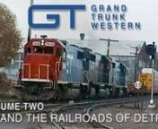 See the Grand Trunk Western Railroad in and around the Detroit Metro. Plus GT train action on their ex Detroit &amp; Toledo Shore Line and ex Detroit, Toledo &amp; Ironton Railroad branch lines. The exciting GTW train action includes yard switching, locals, manifests, intermodals and unit trains of coal and coke. See the train action at Detroit’s busiest Hot Spot, Delray Tower and Jct. Plus action at West Detroit, Michigan Central Station, Milwaukee Jct., Beaubien Tower and the famous Hi-Line