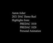 Aaron Asher&#39;s Demo Reel for application to the DAC at UC DenvernnEmail: aaron.asher@ucdenver.edunn---nnReel Breakdown:nnShot 01:
