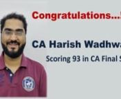 CA Harish Wadhwani Scored 93 marks in CA Final SFM. Trained by CA Nikhil Jobanputra. For more lectures visit https://sfmguru.in/ca-final-sfm-premium/