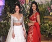 Katrina Kaif&#39;s sister Isabelle Kaif looked like her twin as they made a regal entry at Sonam Kapoor&#39;s reception. In this throwback video of Katrina Kaif along with younger sister Isabelle, we can see how gorgeous the two looked in red and white lehengas, respectively. Katrina Kaif chose to wear a beige lehenga with red floral sequinned embroidery with a matching red dupatta by Manish Malhotra. Cascading curls, a ruby necklace and muted makeup rounded her overall look. The sisters looked gorgeous