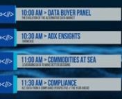 Day 2 AgendannData Buyer Panel 2 - https://vimeo.com/491441764#t=00h16m25s nThe evolution of the alternative data market with Coatue, Balyasny Asset Management, and Snowflake, featuring:n- Alex Izydorczyk - Head of Data - Coatuen- Carson Boneck - Chief Data Officer - Balyasny Asset Managementn- Matt Glickman - VP Customer Product Strategy Financial Services - Snowflaken- Moderated by: Tim Harrington - Co-Founder &amp; CEO - BattleFinnnData Drop: Apptopia - https://vimeo.com/491441764#t=01h03m15s