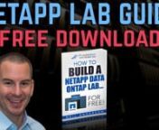 * Complete step-by-step instructions for how to build a NetApp lab for free on your laptop *nDownload your free eBook here: https://www.flackbox.com/netapp-simulatornnSimple step by step instructions for how to build your own NetApp lab on your laptop... all for free.nnUse it to learn NetApp ONTAP and become a storage ninja. You’ll have the entire lab up and running in an hour, and you won’t need to figure anything out along the way because I show you everything.nnThe book has simple and c