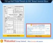 How to fill Hall Ticket Details in SSC Exam Answer Sheet