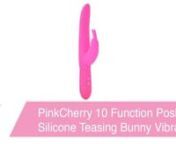 https://www.pinkcherry.com/products/10-function-posh-silicone-bunny-pink (PinkCherry USA)nhttps://www.pinkcherry.ca/products/10-function-posh-silicone-bunny-pink (PinkCherry Canada) nnnSuper sleek and extraordinarily manageable, the blissfully curvy Posh Silicone Teasing Bunny vibrator represents a lightweight, ultra versatile toy collection staple ideal for solo and shared pleasure pursuits.nnFeaturing a much-loved dual stimulating shape, luxurious silicone touch and full ten functions of dream