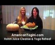 www.americanyogini.com/blog Vegetarian Thanksgiving dinner at New York yoga retreat plus our Vegan Thanksgiving recipe for spending Thanksgiving with friends &amp; family. nnYou always have a home here at hohm any day of the year. nnNamaste,nnMary McGuire-WiennnAmerican Yogini, a division of Hohm, LLC, is a luxurious eco-chic Health &amp; Wellness New York Yoga Retreat specializing in juice fasting, cleansing and detox &amp; weight loss 365 days a year.nnMary McGuire-Wien, Author of The 7 Day To