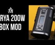 Check out the Asvape ARYA 200W Box Mod, featuring a 5-200W output range, temperature control suite, and is powered by a dual high-amp 18650 batteries. (Sold Separately)nnProduct showcased in this video:nnAsvape ARYA 200W Box Mod:nhttps://www.elementvape.com/asvape-arya-modnnFor more information, view our website at:nhttps://www.elementvape.com/