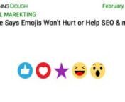 https://www.morningdough.com/?ref=ytchannelnGet the daily newsletter in your inbox:nnRead the full newsletter here:nhttps://www.morningdough.com/stories/google-says-emojis-wont-hurt-or-help-seo/nnMorning Dough (8/02/2022) - Google Says Emojis Won’t Hurt or Help SEOnnGood morning!nnIn today’s edition:nn� Google Penalizing News Publishers with Manual Actions for Discover &amp; Google News.n� Twitter Launches New &#39;Toolbox&#39; Hub to Highlight Helpful Creation, Moderation and Analytics Tools.n