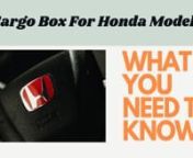 Honda has come up with a unique design for high-end tents, which are ideal for camping and hiking:nYou can use the link to find the best cargo boxes for Honda Passport.nhttps://topcargobox.com/2021/06/02/5-cargo-boxes-for-honda-passport/nThe tents are pitched by an automated mechanism that requires no human intervention. The tent is set up in a matter of seconds, and one person can do it on their own. This is all thanks to the Honda-designed “pitch and goes” technology.nnThere are two models