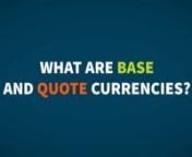 In forex, currencies are traded in pairs. The first currency is called the base currency and the second currency is called the quote currency. So for example, EURUSD, means that the base currency is the Euro and the quote currency is the USD. The quote currency is sometimes referred to as the counter currency.nnThe best way to understand base and quote currencies is in terms of exchange rates. An exchange rate of 1.14020, for example, would mean that 1 unit of base currency would cost 1.14020 un