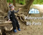 Waterproof rain or snow bib pants are available in kid’s sizes: 1T – 5T! Available in two styles: Puddle-Dry (single layer) or Cozy-Dry (fleece-lined).nnWATERPROOF: With Bionic-Finish® technology from Germany, PVC &amp; fluorine free. Fabric Waterproof Rating: 10000 mm. Fabric Active Breathability: 3000g/m2/24h.nnWINDPROOF &amp; BREATHABLE: Keeps warmth inside yet allows moisture out.nnSOIL REPELLENT: Great for active playnnADJUSTABLE FEATURES: Adjustable shoulder straps and foot/cuff stirr
