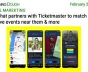 https://www.morningdough.com/?ref=ytchannelnGet the daily newsletter in your inbox:nnRead the full newsletter here:nhttps://www.morningdough.com/stories/snapchat-partners-with-ticketmaster/nnMorning Dough (24/02/2022) - Snapchat partners with Ticketmaster to match users with live events near themnnGood morning!nnIn today’s edition:nn� YouTube Rolls Out New Metadata for Educational Videos.n� Conductor acquires technical SEO monitoring tool ContentKing.n� Snapchat partners with Ticketmaste