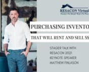 Special Edition of Stager Talk with RESA CEO Shell Brodnax and RESAcon Virtual 2021 Keynote Speaker Matthew FinlasonnnHear Matthew speak at RESACON September 30th, 2021: https://2021.resaconvention.com/speakers/purchasing-inventory-that-will-sell-rent-for-top-dollar/nnMatthew has curated internationally over 3000 #luxury residential, commercial, and #vacationhome properties. His work has been highlighted in Architectural Digest, Dwell Magazine, Design-Milk, Arch Daily, Style at Home, Dot&amp;Bo,