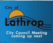 CITY OF LATHROPnCITY COUNCIL SPECIAL MEETINGnMONDAY, JANUARY 23, 2012n7:00 P.M.nCOUNCIL CHAMBERS, CITY HALLn390 Towne Centre DrivenLathrop, CA 95330nnAGENDAnnPLEASE NOTE: There will be a Closed Session commencing at 6:00 p.m.The Regular Meeting will reconvene at 7:00 p.m., or immediately following the Closed Session, whichever is later.nnn1.tPRELIMINARYnn1.1tCALL TO ORDERnn1.2tCLOSED SESSIONnn1.2.1tCONFERENCE WITH LEGAL COUNSEL: Anticipated Litigation – Significant Exposure to Litigation Pur