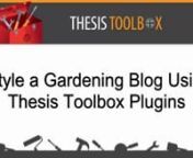 In part 3 of this series on Styling a Gardening Blog, we layout the header using the Thesis Simple Header Widgets Plugin.nnRick:Let’s look at the Simple Header Widgets plugin. I think we’re only going to use one. We are. We’re going to put this in a separate CSS file there. We’re not going to use any defaults. The only thing we’re going to do… oh, we’re not going to do anything actually. nnAdd Text Widgets to the HeadernnWe’re just going to leave that entirely alone. Oh no, we