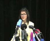Artist reads her Artist Statement in a press conference in Farsi. Her speech gets translated to different languages.This video is the English version. Artist Statement intends to draw attention to the differences among languages/cultures and the lost meanings or components in translations.nnOriginal text:n