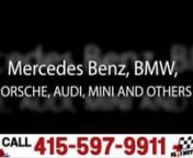 CALL US TODAY: 415-597-9911. Nissi Motors is a true dealer alternative independent service center for your Mercedes Benz, BMW, Mini, Porsche and other European cars as well as Japanese imports and domestics. Nissi Motors specializes in maintenance services, diagnosis, repairs, and tunings for all makes of Cars.nnhttp://www.localvideo.tv/california-ca/san-mateo/mercedes-benz-repair-service-porsche-maintenance-mechanic-san-mateo/nnNissi Motors specializes in tuning your vehicle t