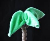 One 9 inch green washcloth with a surged edgenOne 9 inch brown or tan washcloth with a surged edgenGreat source for washcloths and bibs…. www.HippoKisses.comn5 brown, 12 inch pipe cleanersn20 to 25 small clear hair bandsnSmall stick: either a lollipop stick or a bamboo skewernA cut off chopstick will work toonBrown or tan Polymer Clay for the coconutsnHot glue gun or supper glue