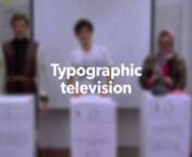 A look into what television would be like with a few more typographic references. This was filmed during second year at the Alberta College of Art + Design.nnIncluded shows:nHaus M.D.nCooking with LauranLaw &amp; Order: Font Crime UnitnJeopardy