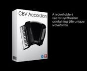 CBV Accrodion is a NN-XT based wavetable-/vector-synthesizer for Propellerheads REASON.nnDo you want to find out more about about the CBV Accordion? Please visit: http://resounding.ch/v/nnThis Teaser was shot with a Canon EOS 5D mkll / HD 25 fps. Special thanks to: Charly Baier, the accordion player in the first part; Roger Lüscher, an expert for accordions and our consultant for this project, he plays the midi-accordion in the second part; and Slowmod feat. Thomas Kofmehl for the Song «Techon