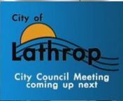CITY OF LATHROPnCITY COUNCIL REGULAR MEETINGnMONDAY, MAY 21, 2012n7:00 P.M.nCOUNCIL CHAMBERS, CITY HALLn390 Towne Centre DrivenLathrop, CA 95330nnAGENDAnnPLEASE NOTE: There will be a Closed Session commencing at 5:30 p.m.The Regular Meeting will reconvene at 7:00 p.m., or immediately following the Closed Session, whichever is later.nnn1.tPRELIMINARYnn1.1tCALL TO ORDERnn1.2tCLOSED SESSIONnn1.2.1tCONFERENCE WITH LEGAL COUNSEL: Anticipated Litigation – Significant Exposure to Litigation Pursuan