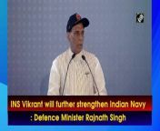 Defence Minister Rajnath Singh attended the commissioning ceremony of INS Vikrant in Kochi, Kerala on September 02. Prime Minister Narendra Modi commissioned the first indigenous aircraft carrier INS Vikarant at Cochin shipyard limited. Defence Minister Rajnath Singh claimed that Indian Navy is always ready as the first responder to National and International level of crisis. “Indian Navy is always ready as the first responder to National and International level of crises. With the commissioning of INS Vikrant, the capability of the Indian Navy will be further strengthened,” he said.
