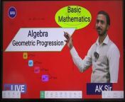Geometric Progression, Basic Mathematics, GP, Sum Of Geometric Progression #geometricprogression #geometricmean #algebra #maths #gp #class11 &#60;br/&#62;&#60;br/&#62;In this lecture, I&#39;ll discuss basic concept of geometric progression. Geometric Progression (GP) is a type of sequence where each succeeding term is produced by multiplying each preceding term by a fixed number, which is called a common ratio. This progression is also known as a geometric sequence of numbers that follow a pattern.&#60;br/&#62;Geometric mean is a mean or average, defined as the nth root of the product of the n values for the set of numbers.&#60;br/&#62;The common ratio is the amount between each number in a geometric sequence. It is called the common ratio because it is the same to each number, or common, and it also is the ratio between two consecutive numbers in the sequence.&#60;br/&#62;Sum to Infinite Terms of GP Formula: The formula for the sum of infinite Geometric Progression (GP) terms is S∞ = a / (1 - r) when the common ratio (&#124;r&#124;) is less than 1; otherwise,&#60;br/&#62;The binomial approximation is useful for approximately calculating powers of sums of 1 and a small number x. It states that. ( 1 + x ) α ≈ 1 + α x .&#60;br/&#62;&#60;br/&#62;JEE Mains PYQs 2022 &amp; 2023 Playlists Topicwise&#60;br/&#62;https://www.youtube.com/playlist?list=PL6oGhMaZDVx61snuqCusV6o8vYCz231dk&#60;br/&#62;&#60;br/&#62;JEE Mains 2024 Questions Paper Discussion&#60;br/&#62;https://www.youtube.com/playlist?list=PL6oGhMaZDVx6wV-ONFl6nNwNl2Bkc6kN1 &#60;br/&#62;&#60;br/&#62; #jeemain2024 #jeemain2025 #physics11 #srbphysicskota #aksir #jeemain2021 #class11 #class11th #basicsmathematics#viral #trending #geometric #math #mathematics #geometricprogression #binomial_theorem #geometricmean #commonratio &#60;br/&#62;&#60;br/&#62;Geometric Progression Class 11, Geometric Progression Class 11 in Hindi, geometric progression class 11, geometric progression class 11 in hindi, geometric progression, class 11 geometric progression, class 11 maths geometric progression, class 11 maths geometric progression in hindi, sequence and series, class 11 maths gp, sun ray, ak sir, aksir, Geometric Progression Class 11 ak sir, Geometric Progression Class 11 sun ray kota, geometric mean, maths, mathematics class 11th,